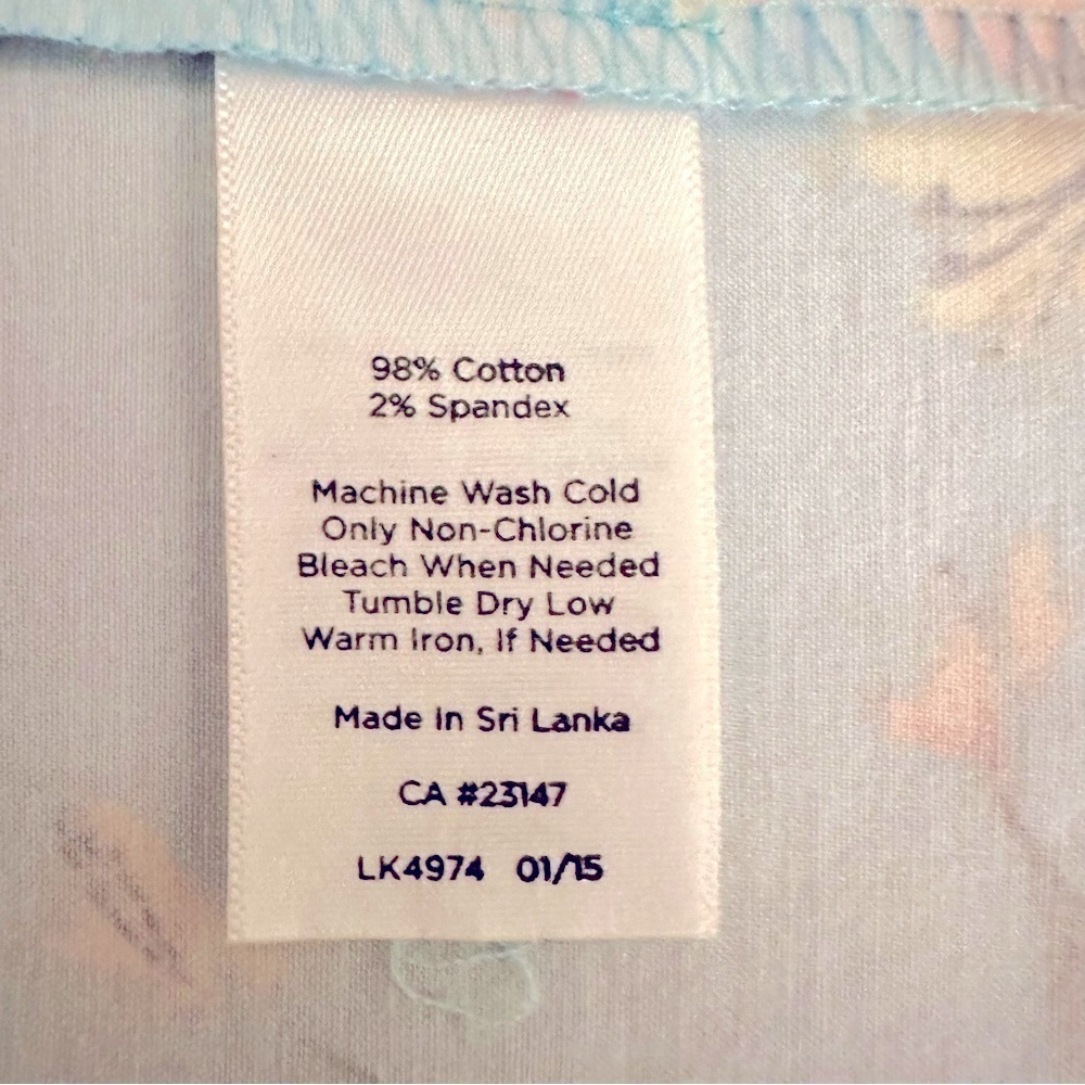 Talbots Blue Floral Skirt Back Zipper Size 12P - Picture 5 of 7